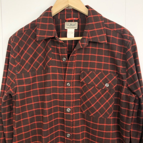 LL BEAN Men's Check Plaid Button Down Shirt Large - Picture 2 of 8